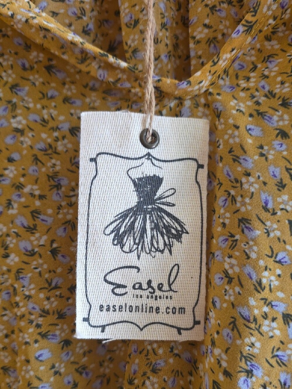 Easel Yellow Floral Ruffle Top - Picture 2 of 14